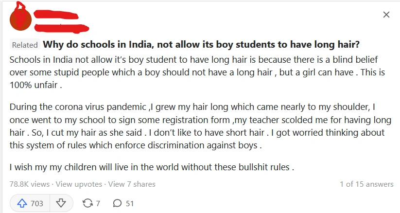 people's opinion on forums about school rules